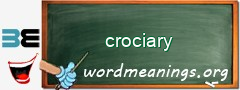 WordMeaning blackboard for crociary